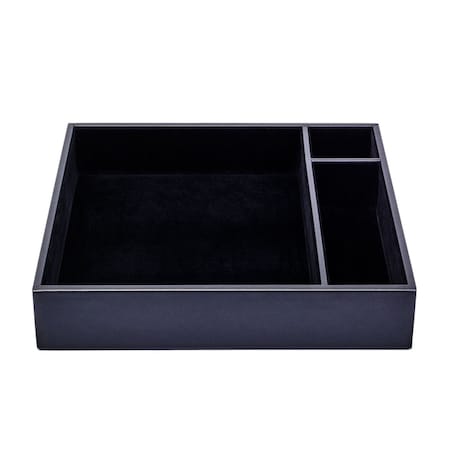 Dacasso Black Leatherette Conference Room Organizer Tray AG-1340